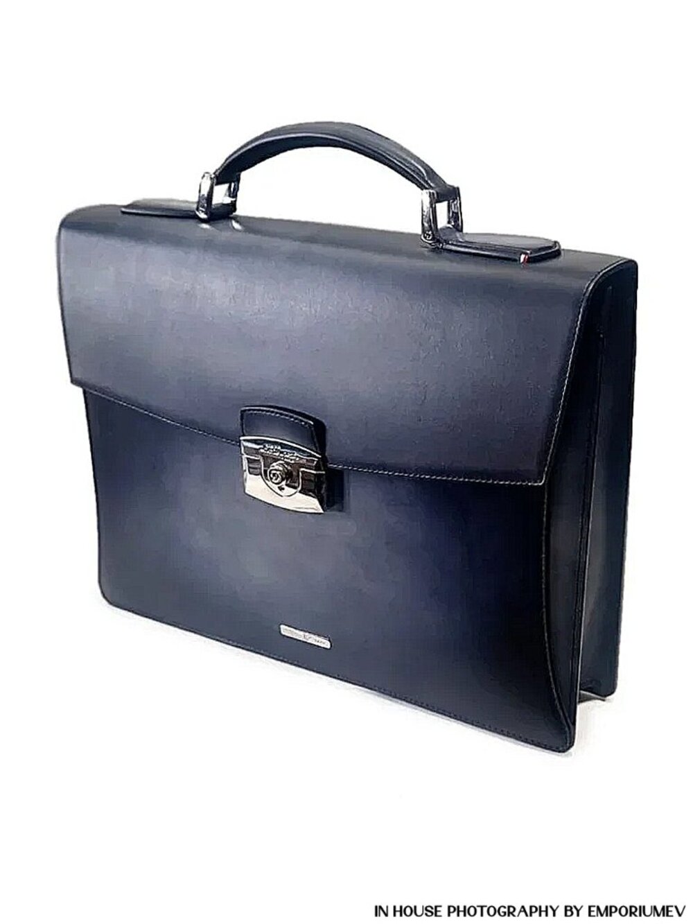 ST Dupont 191240 Toit de Paris Atelier Black-Blue Leather Briefcase